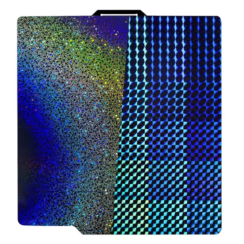 IdeaFormer-3D PEY H1H Build Plate for Bambu Lab X1 X1C X1E P1P P1S P2S A1, Smooth Phantom H1H+Rainbow Starry PEY Bed Plate 257x257mm for Bambu Lab 3D Printers Platform - Image 1